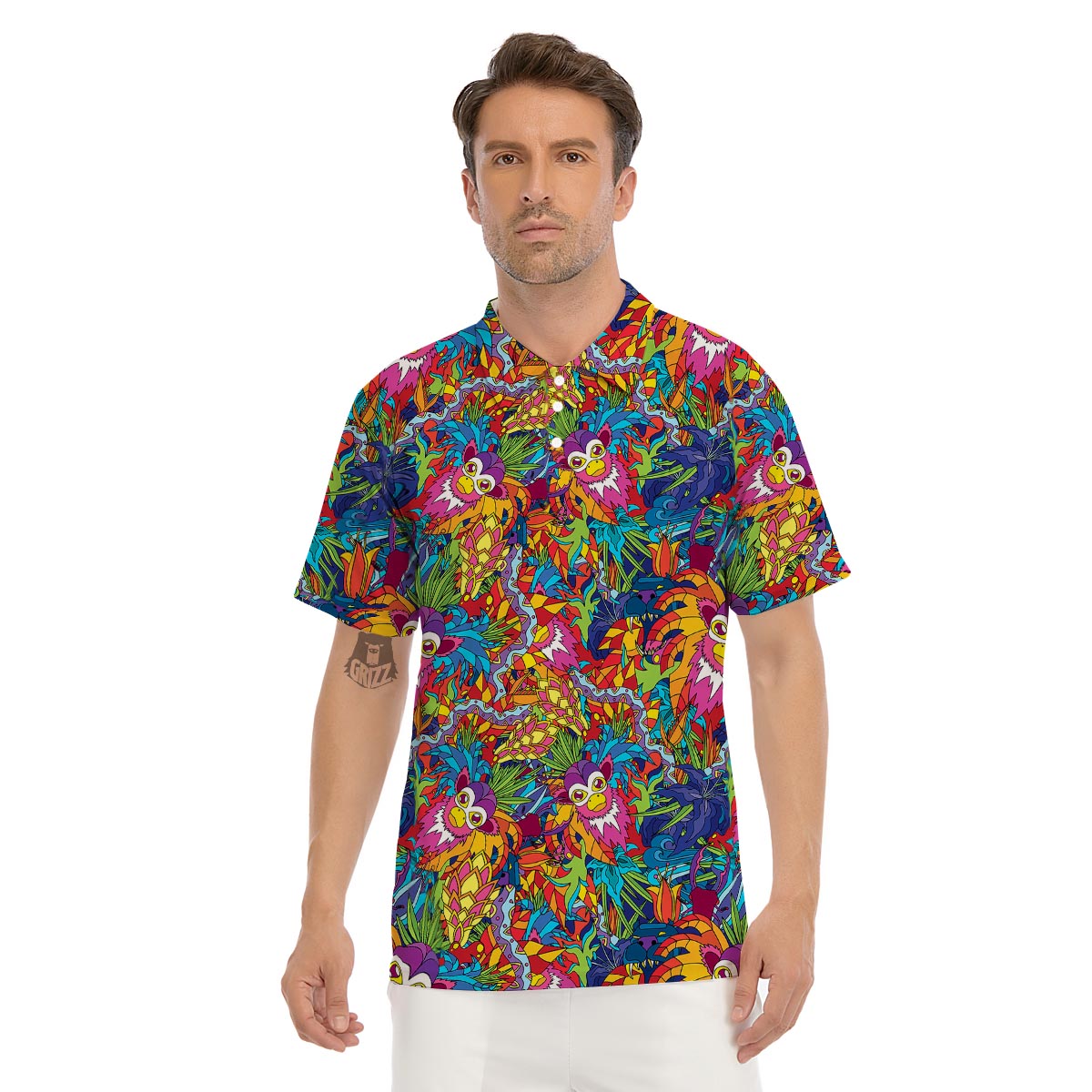 Abstract Colorful Psychedelic Men's Golf Shirts