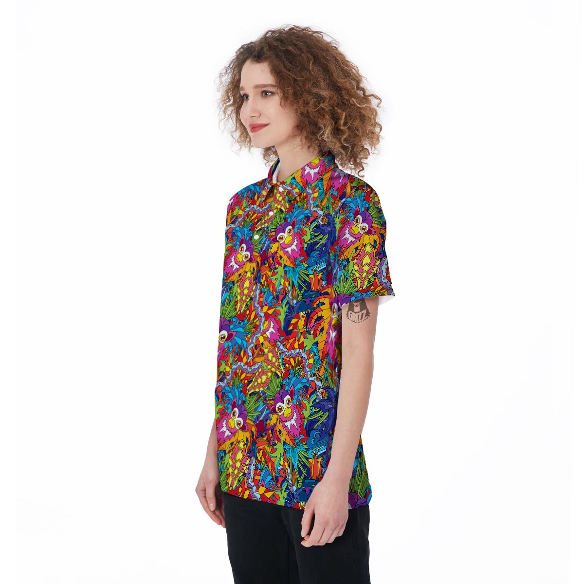 Monkey Trippy Psychedelic Women's Golf Shirts-grizzshop