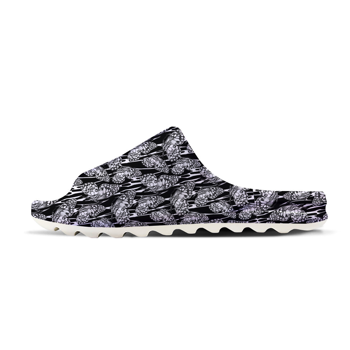Monochrom Butterfly Print Pattern Sandals-grizzshop