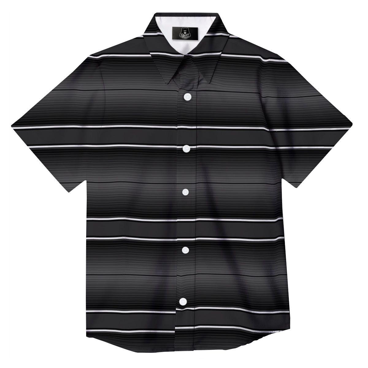 Monochrome Mexican Serape Print Button Up Shirt-grizzshop