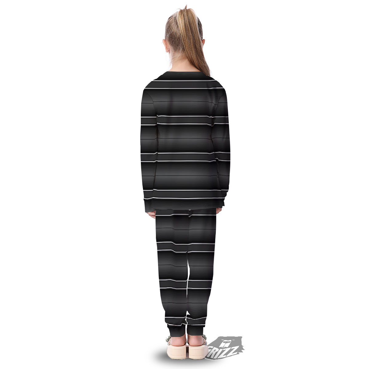 Monochrome Mexican Serape Print Kid's Pajamas-grizzshop
