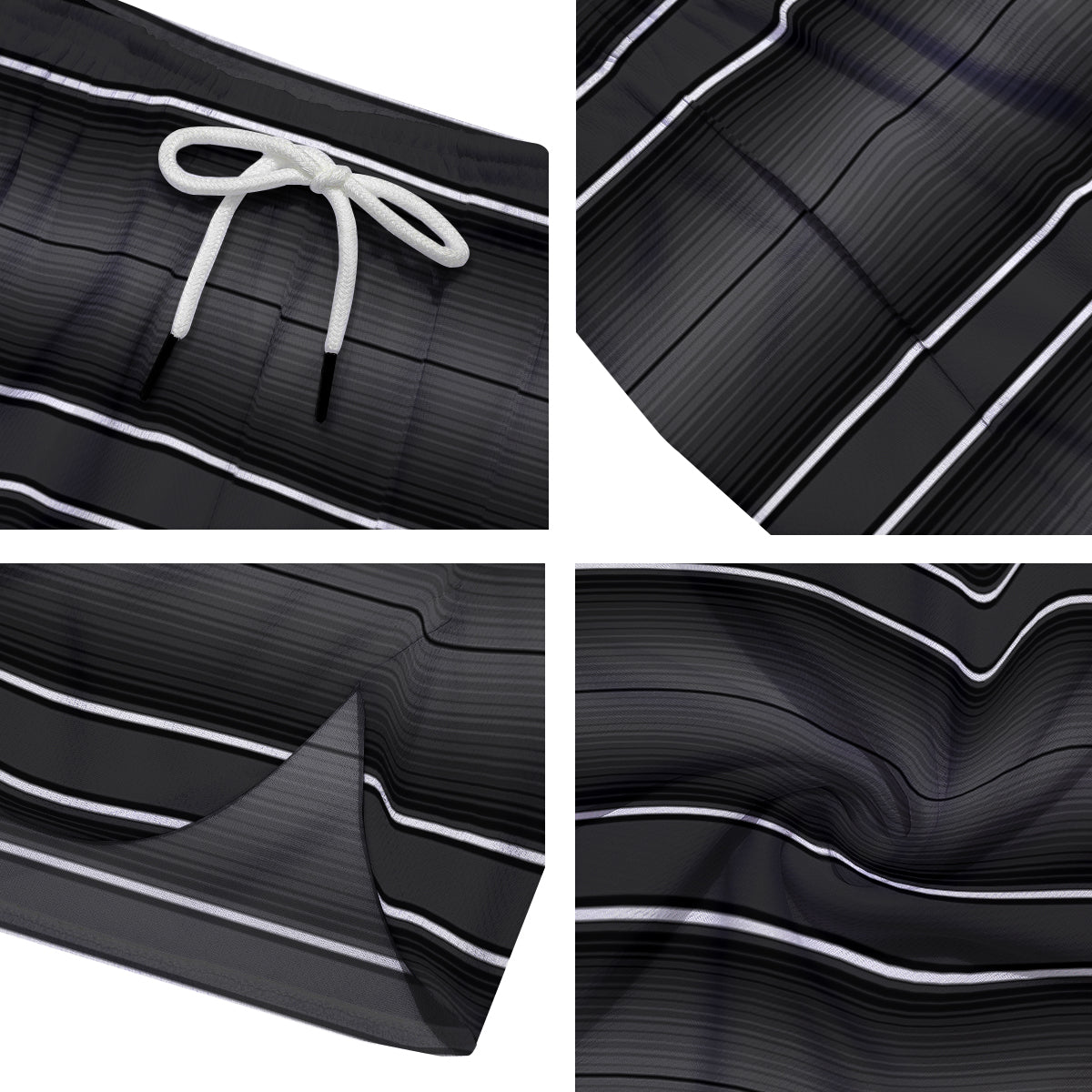 Monochrome Mexican Serape Print Men's Running Shorts-grizzshop