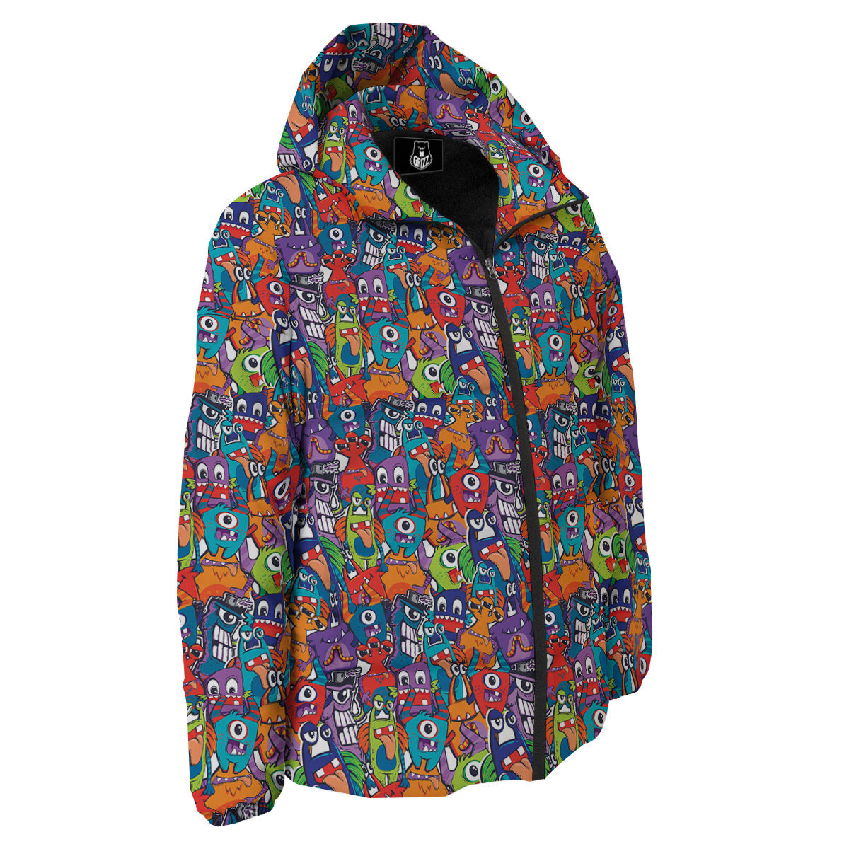 Monster Cute Print Pattern Down Jacket-grizzshop