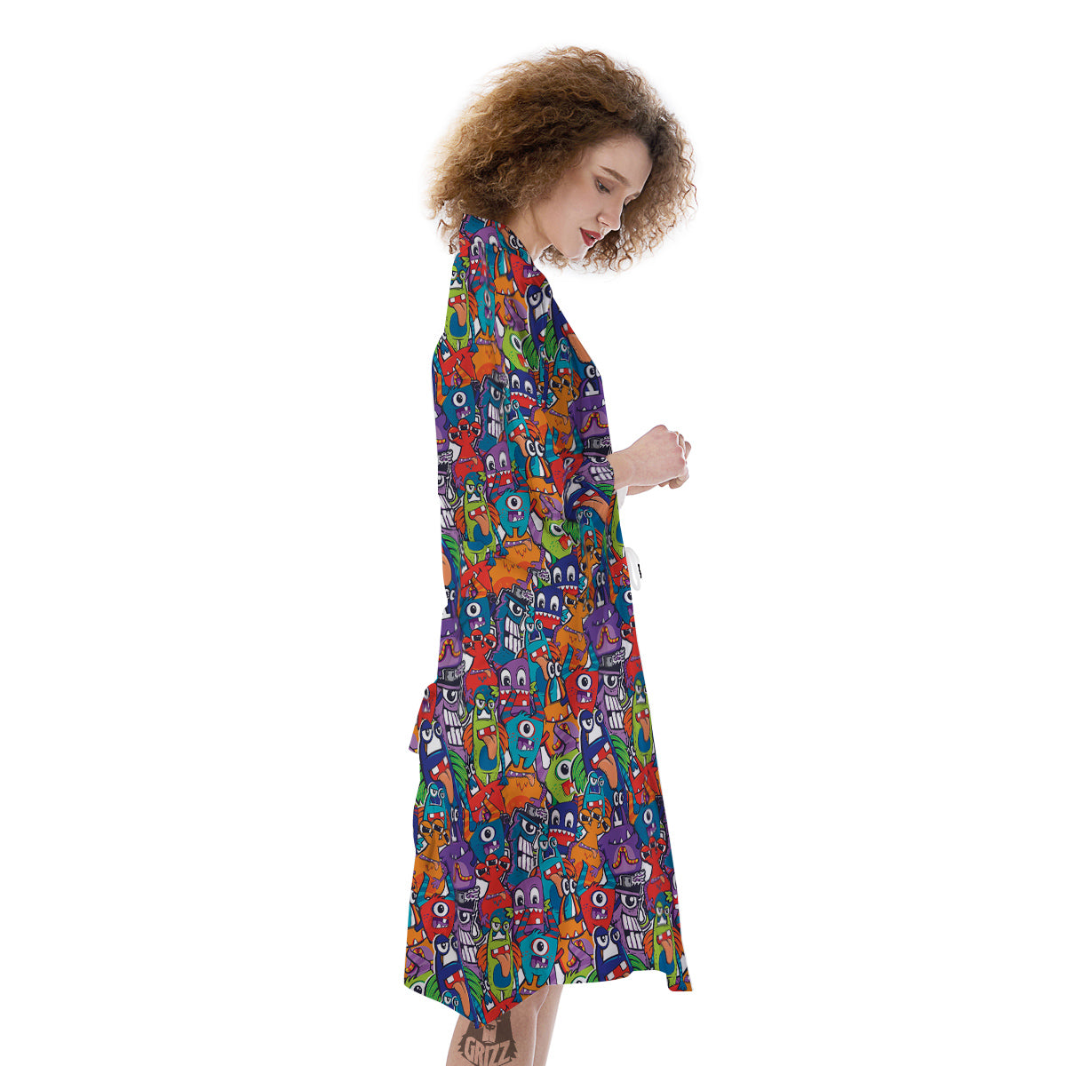 Monster Cute Print Pattern Kimono-grizzshop