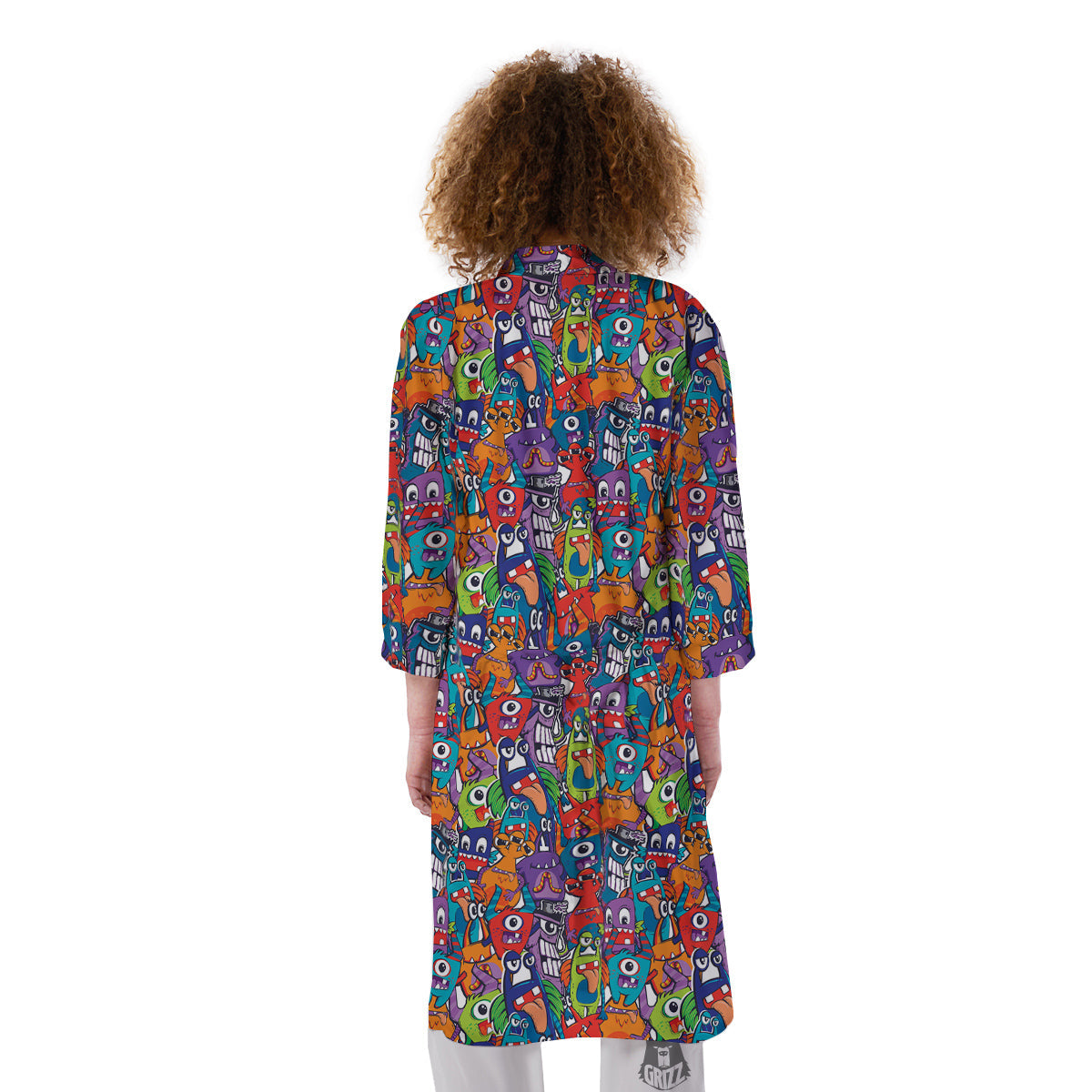 Monster Cute Print Pattern Kimono-grizzshop