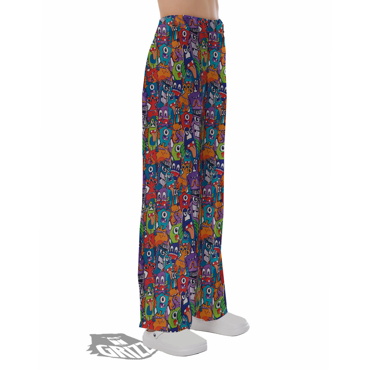 Monster Cute Print Pattern Pajama Pants-grizzshop