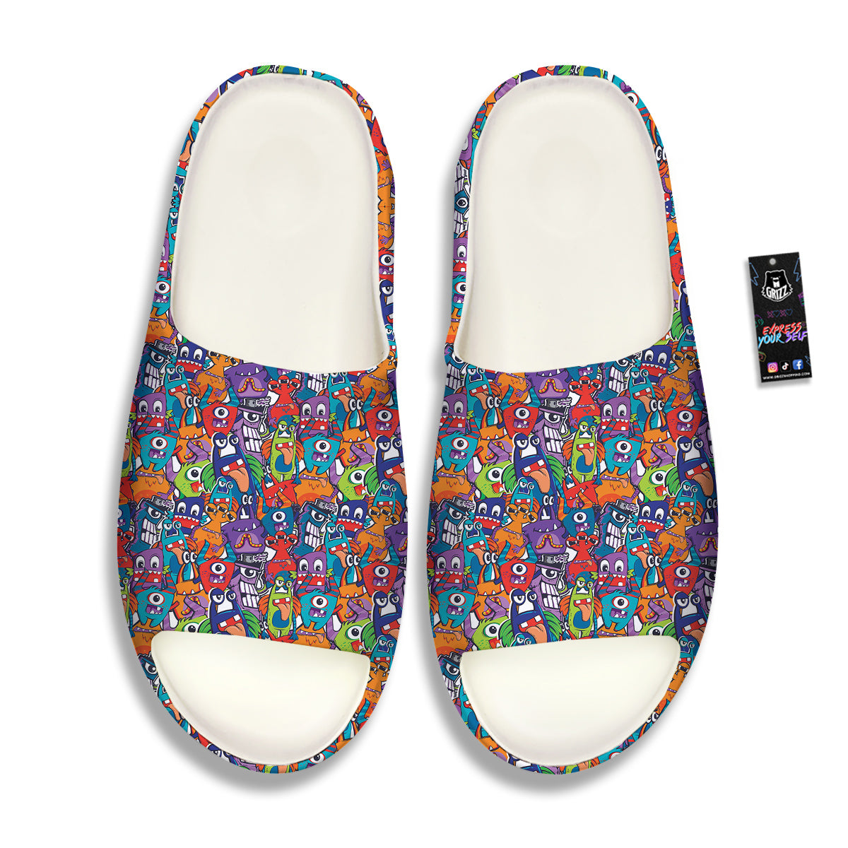 Monster Cute Print Pattern Sandals-grizzshop