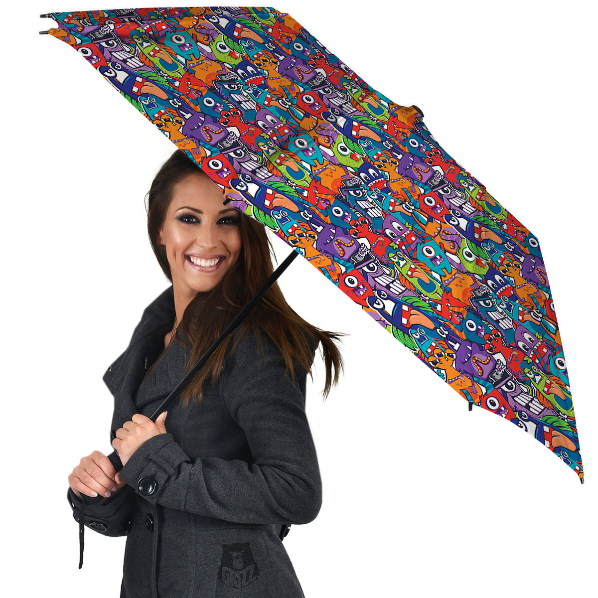 Monster Cute Print Pattern Umbrella-grizzshop
