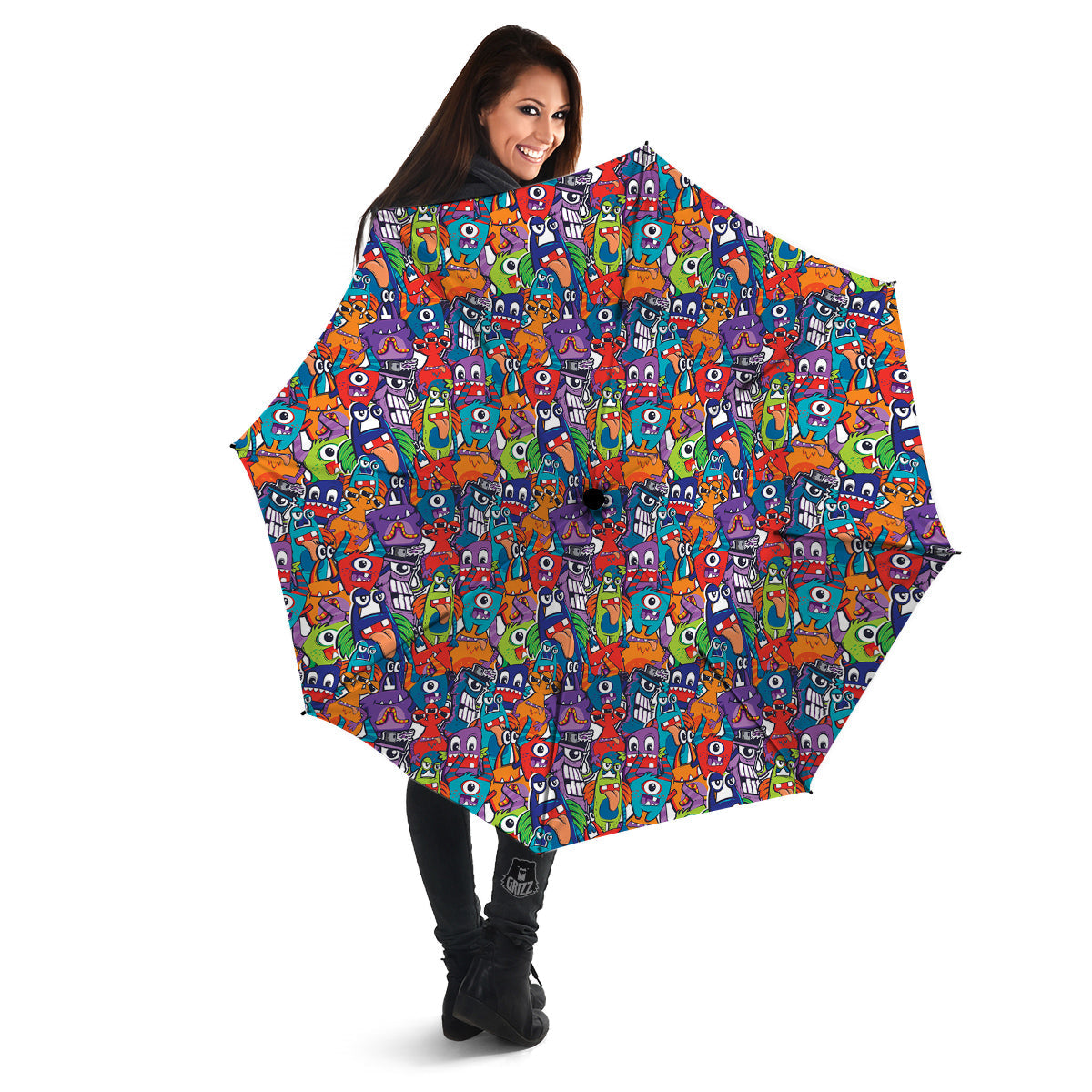 Monster Cute Print Pattern Umbrella-grizzshop