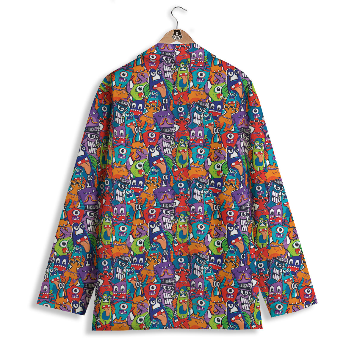 Monster Cute Print Pattern Women's Blazer-grizzshop