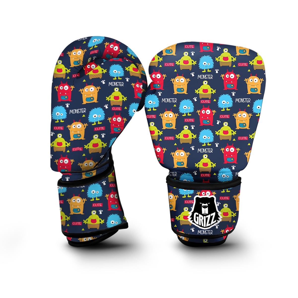 Monster Fluffy Pattern Print Boxing Gloves-grizzshop