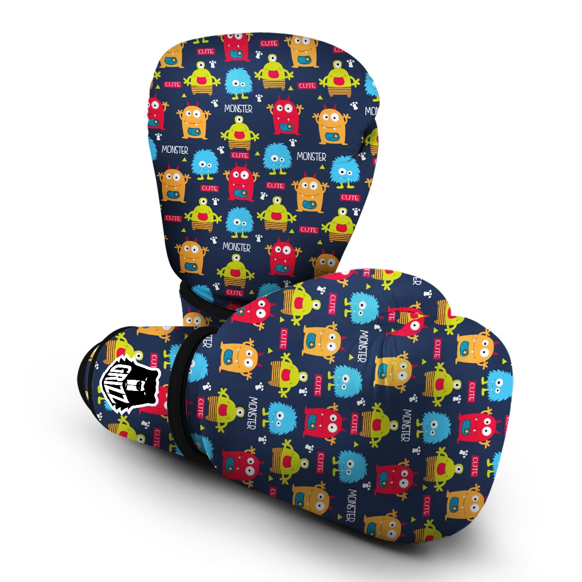 Monster Fluffy Pattern Print Boxing Gloves-grizzshop