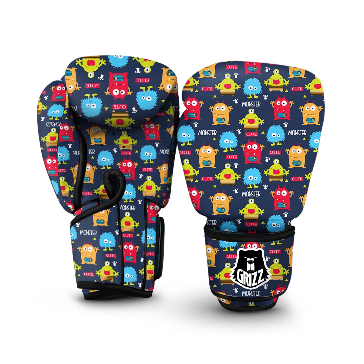 Monster Fluffy Pattern Print Boxing Gloves-grizzshop