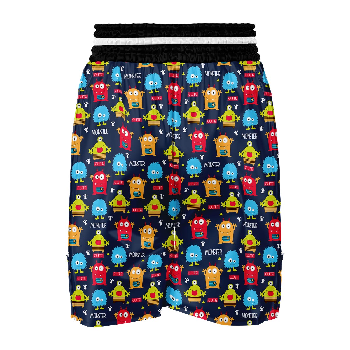 Monster Fluffy Pattern Print Boxing Shorts-grizzshop