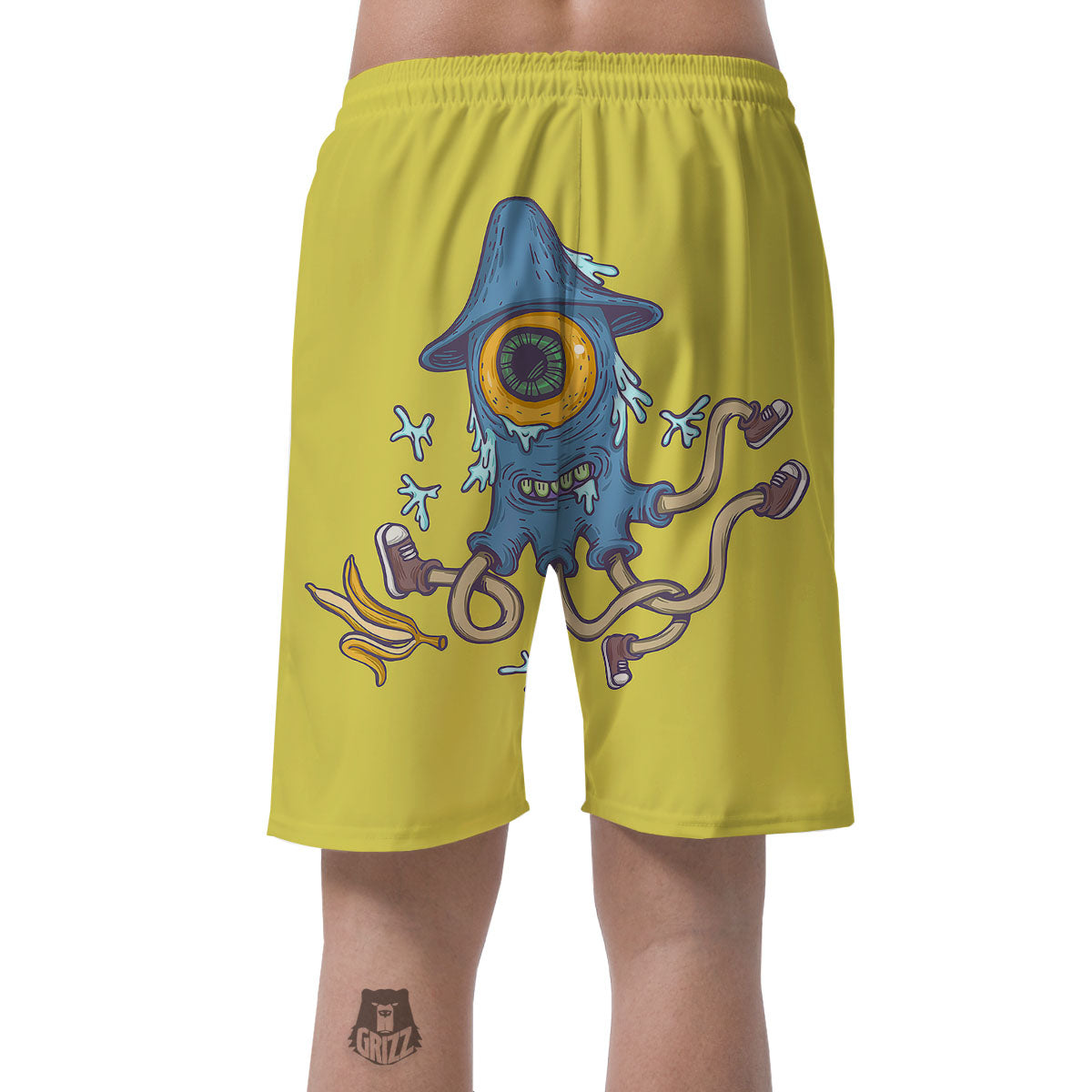 Monster Graffiti Characters Print Men's Shorts-grizzshop