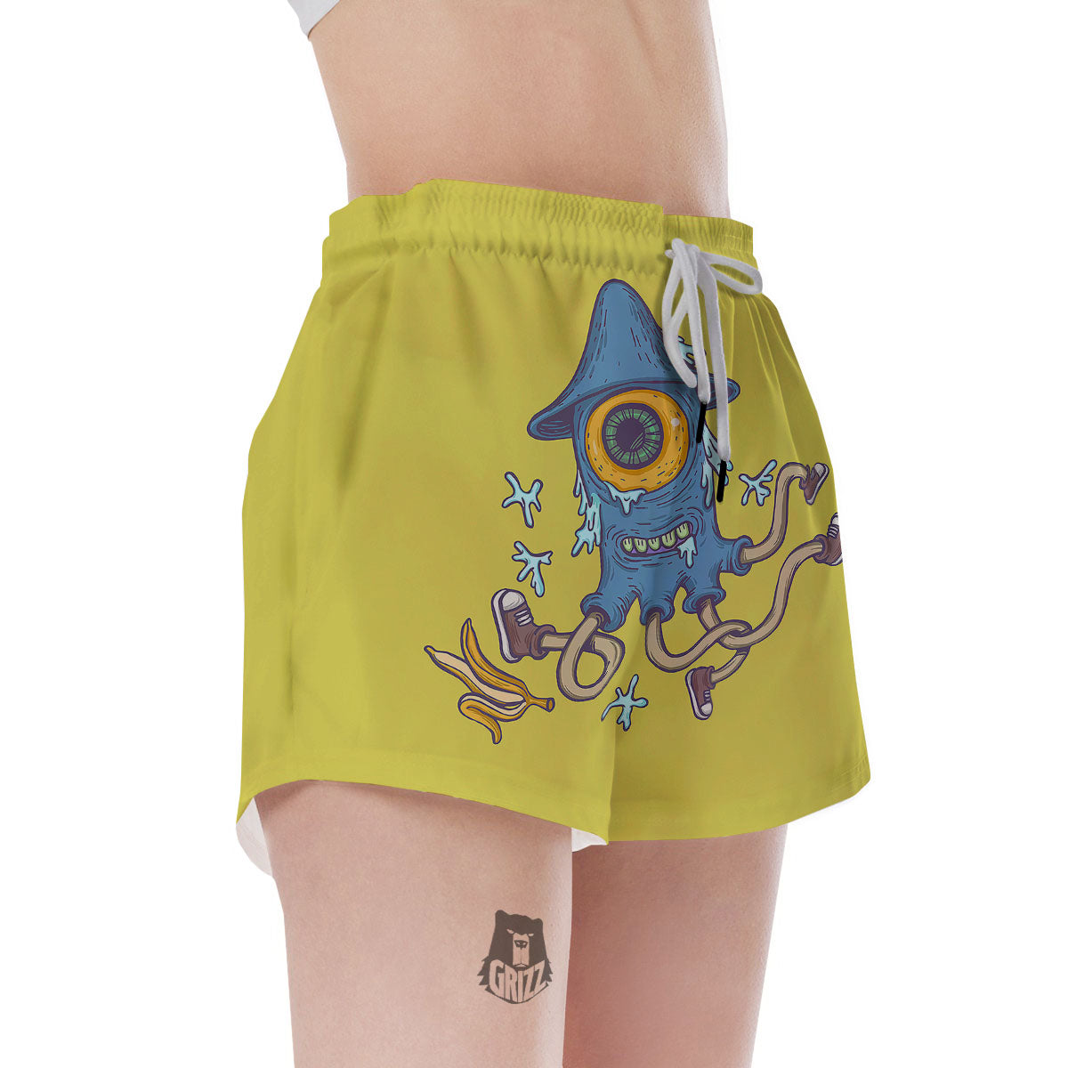 Monster Graffiti Characters Print Women's Shorts-grizzshop