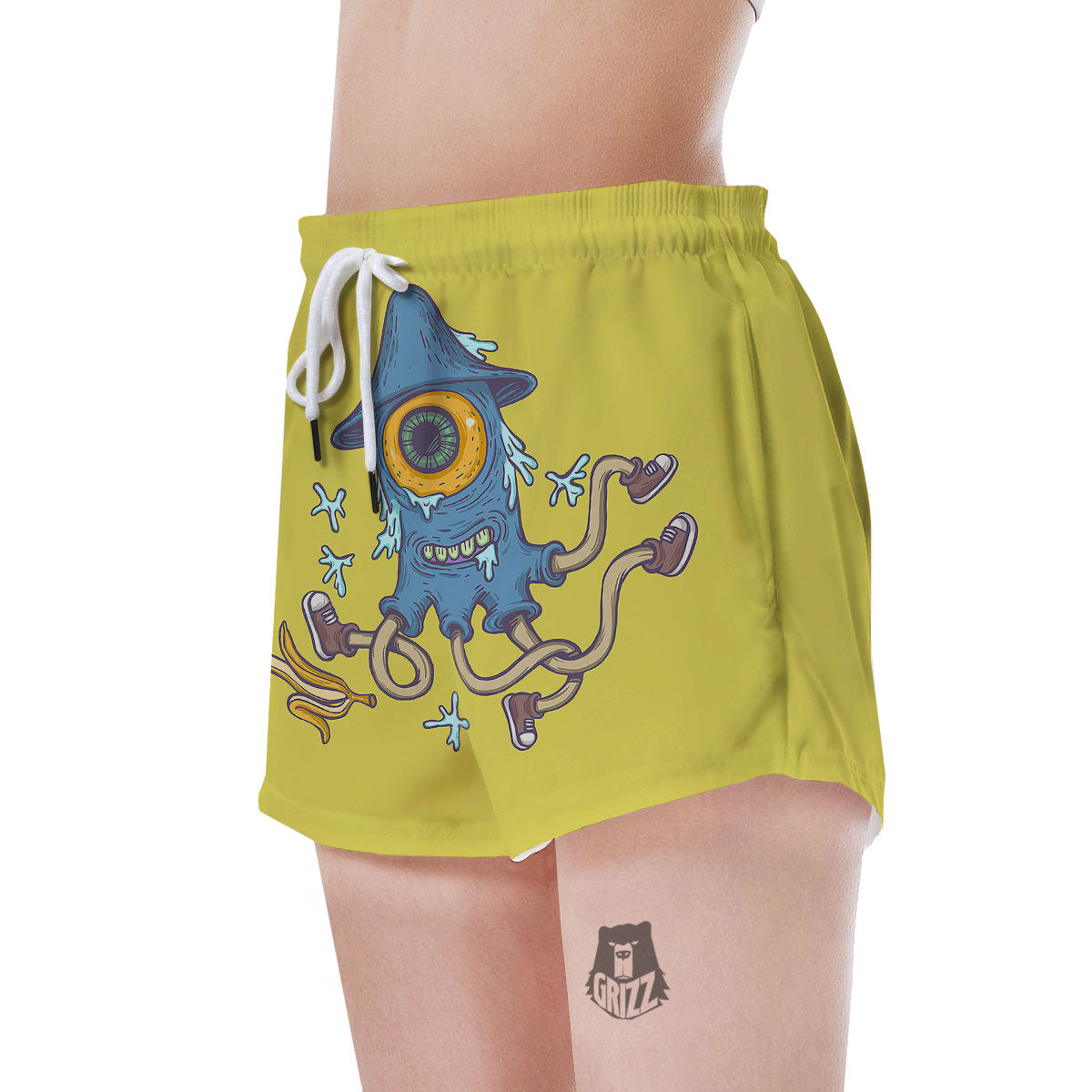 Monster Graffiti Characters Print Women's Shorts-grizzshop