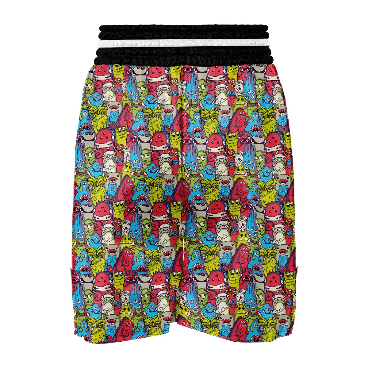 Monster Pattern Print Boxing Shorts-grizzshop