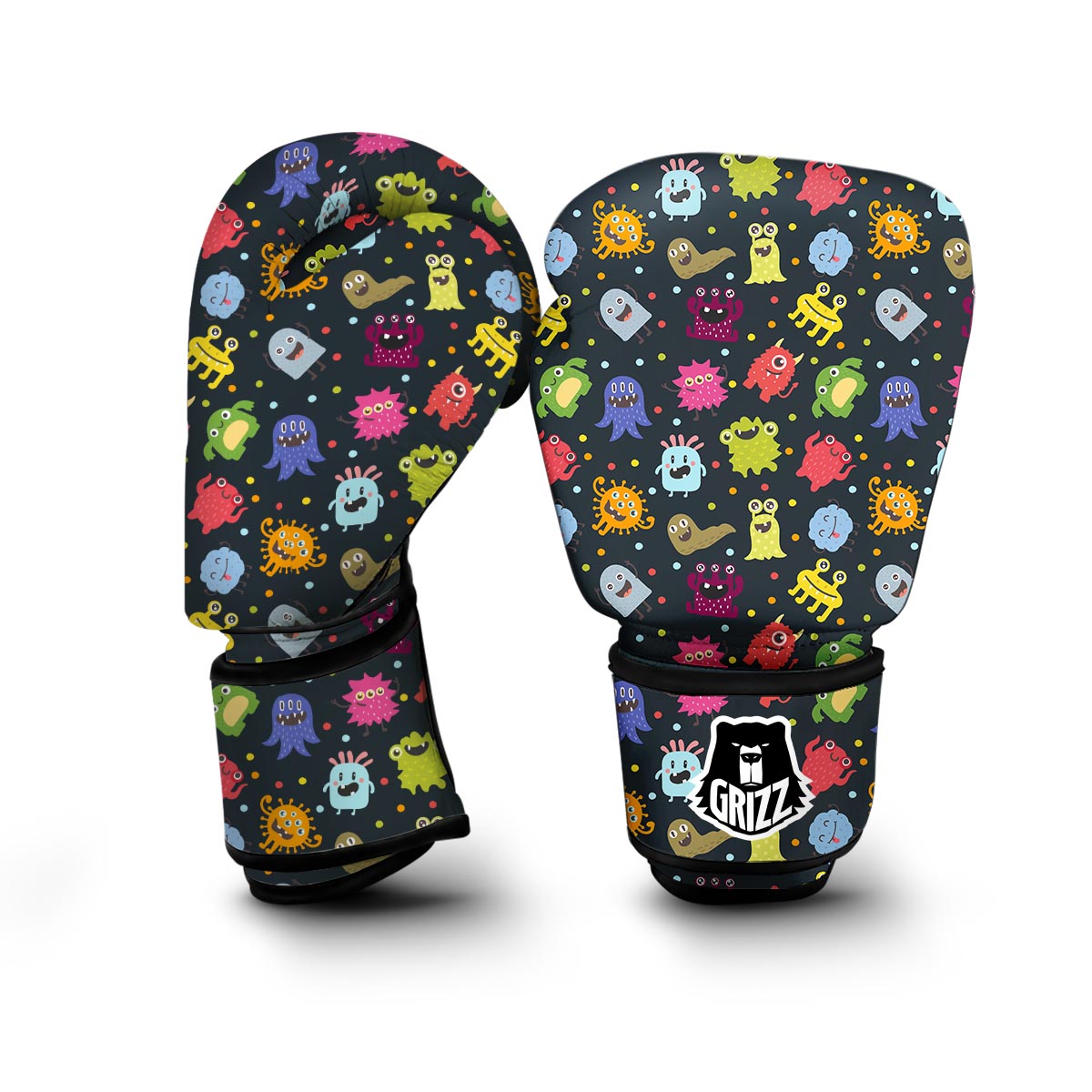 Monster Print Pattern Boxing Gloves-grizzshop