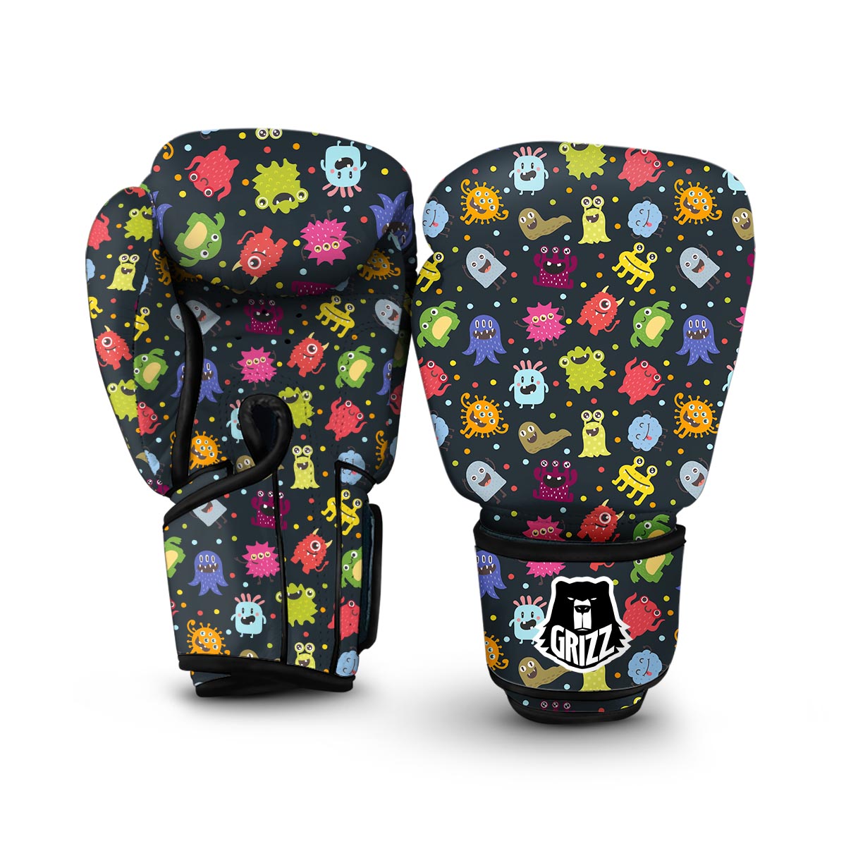 Monster Print Pattern Boxing Gloves-grizzshop