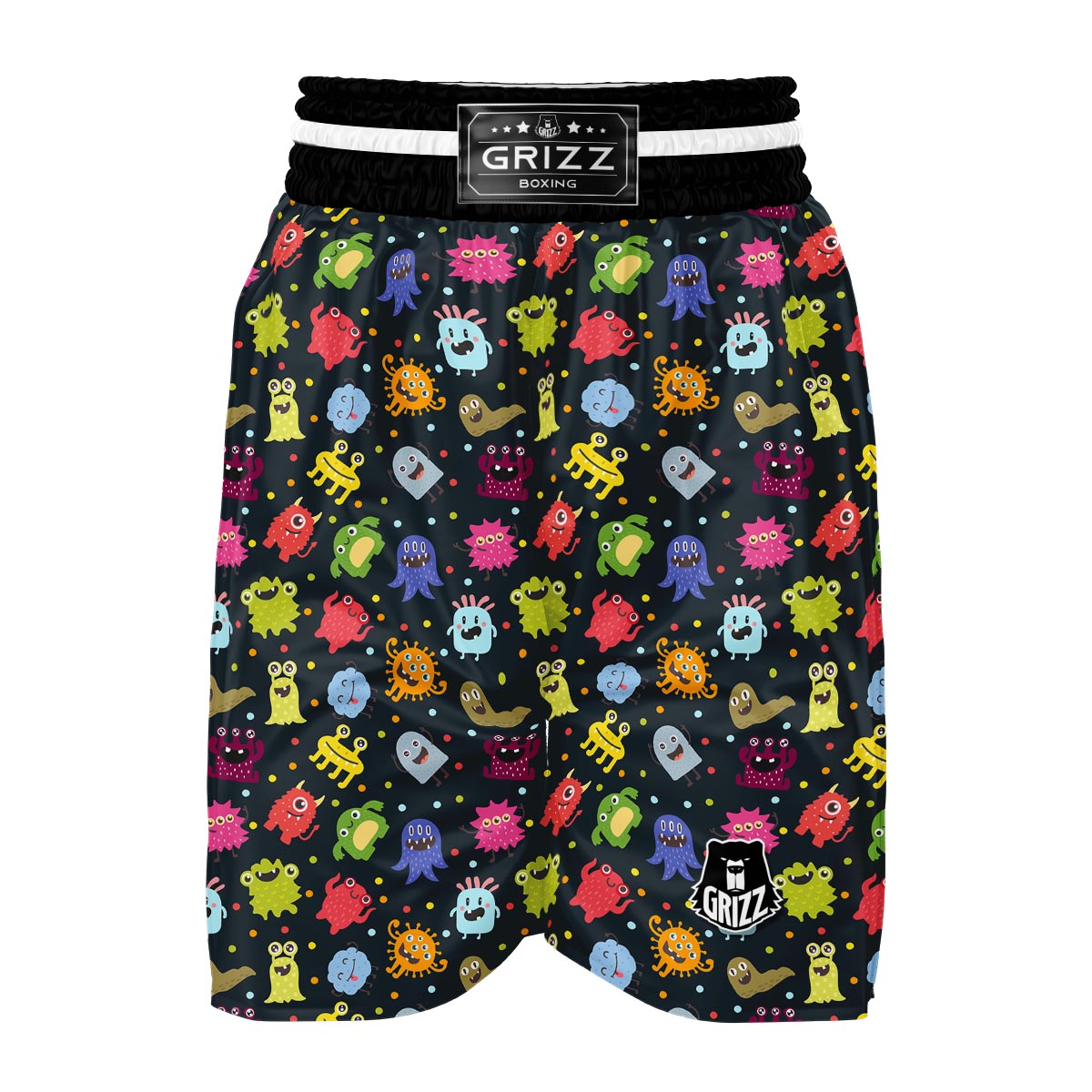 Monster Print Pattern Boxing Shorts-grizzshop