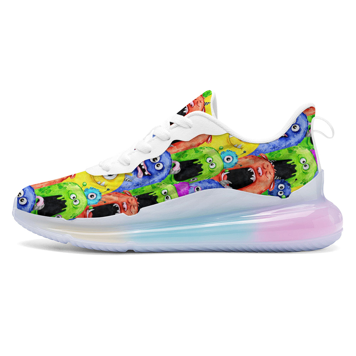 Monster Watercolor Print Pattern Running Sneakers-grizzshop