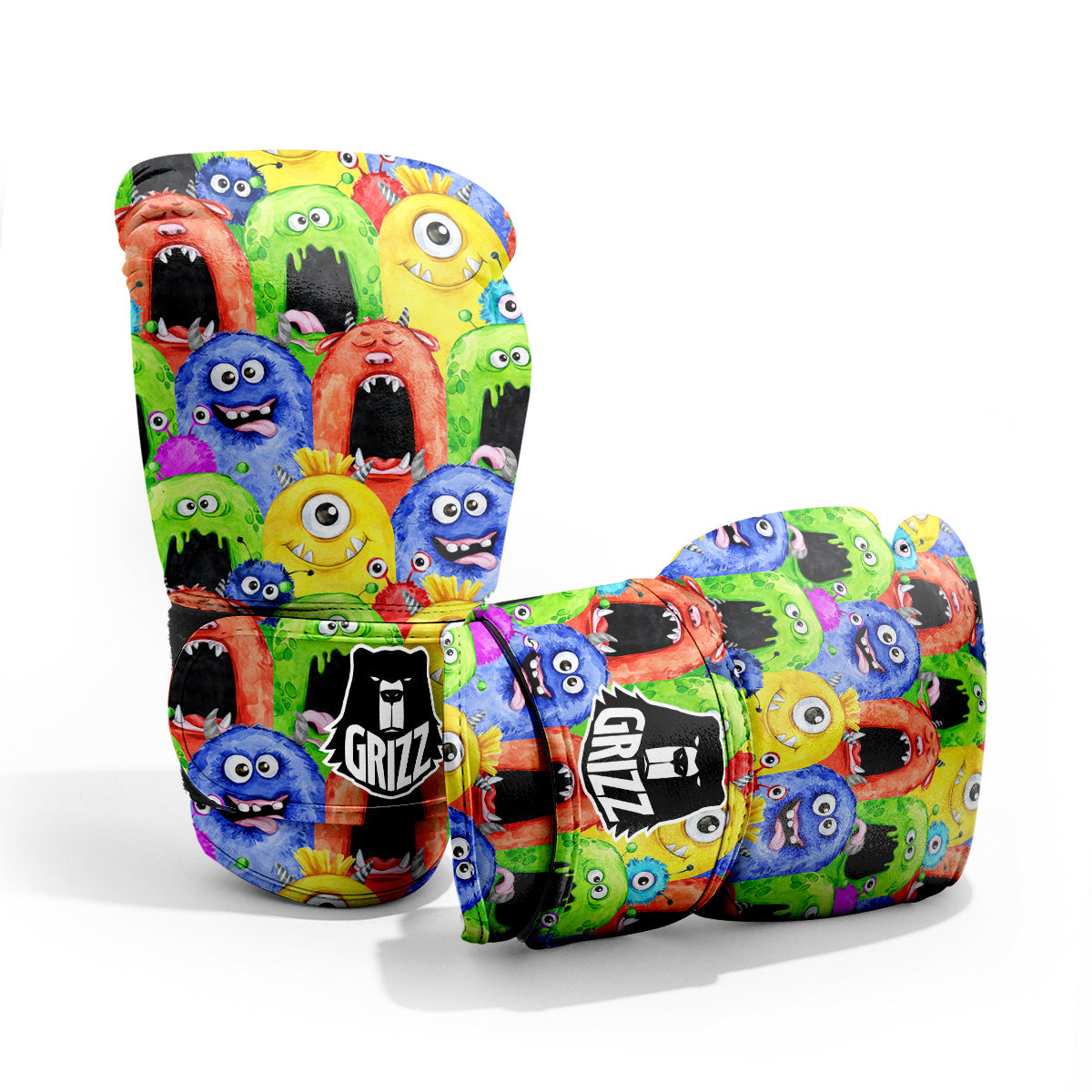 Monster Watercolor Print Pattern Pro Boxing Glove