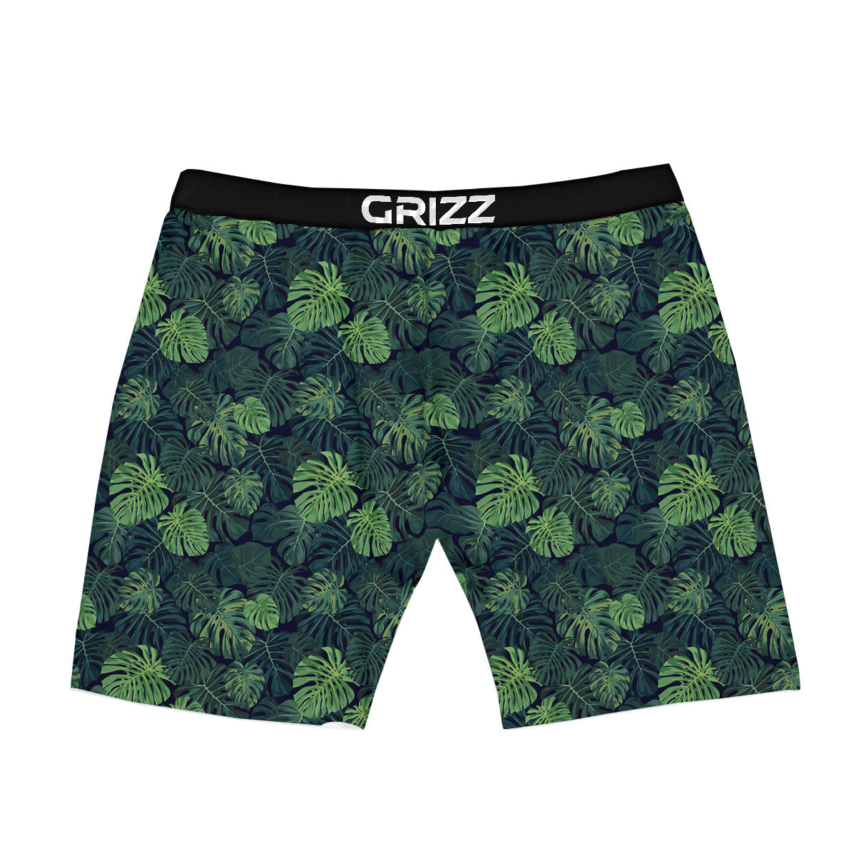 Monstera Green Tropical Print Pattern Boxer Briefs-grizzshop