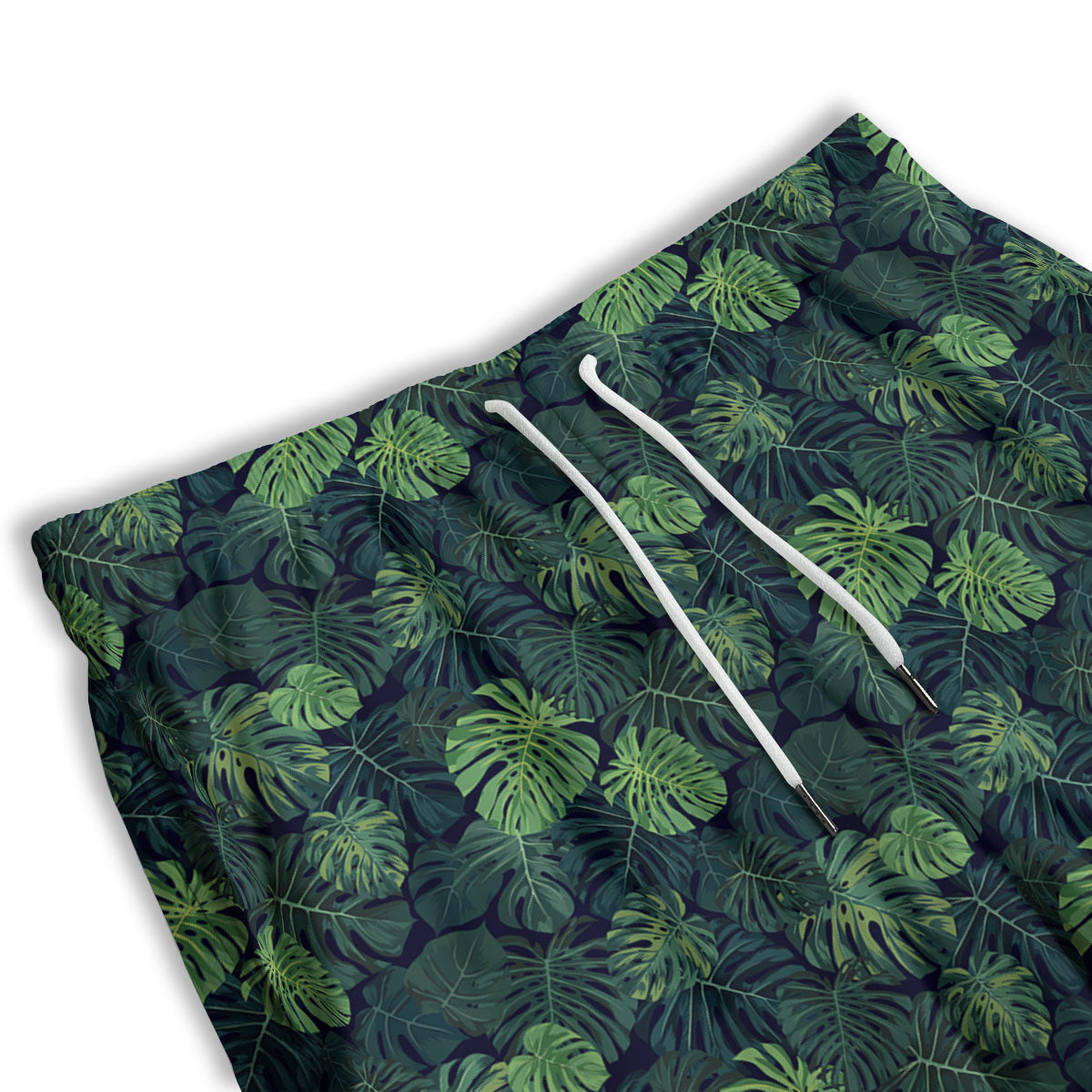 Monstera Green Tropical Print Pattern Men's Athletic Shorts-grizzshop