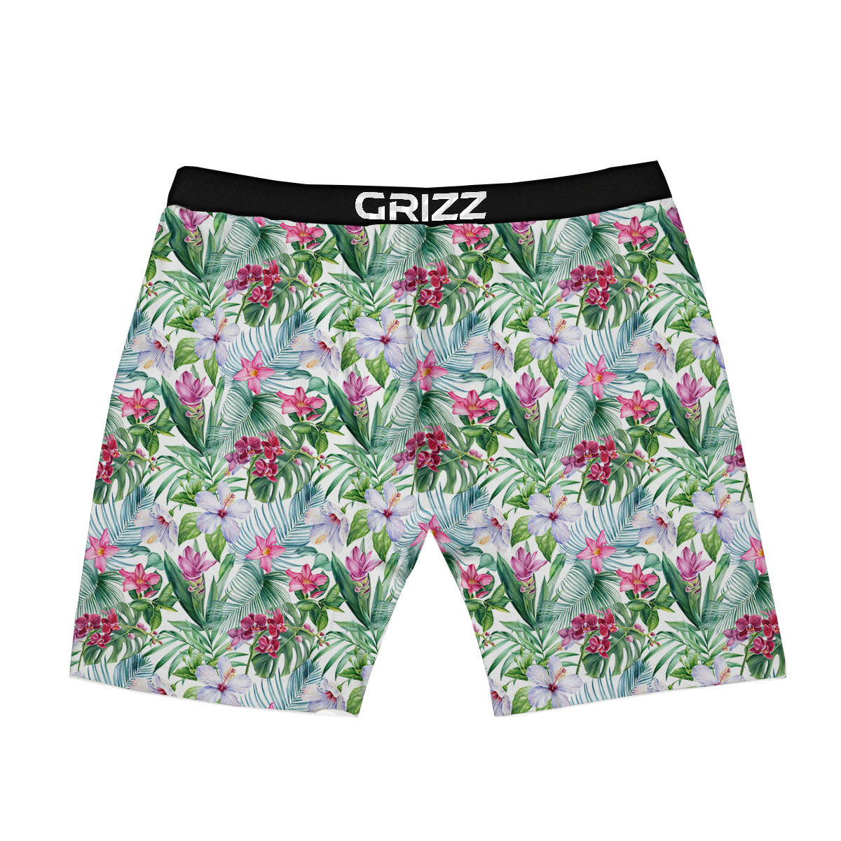 Monstera Hawaii Hibiscus Print Pattern Boxer Briefs-grizzshop
