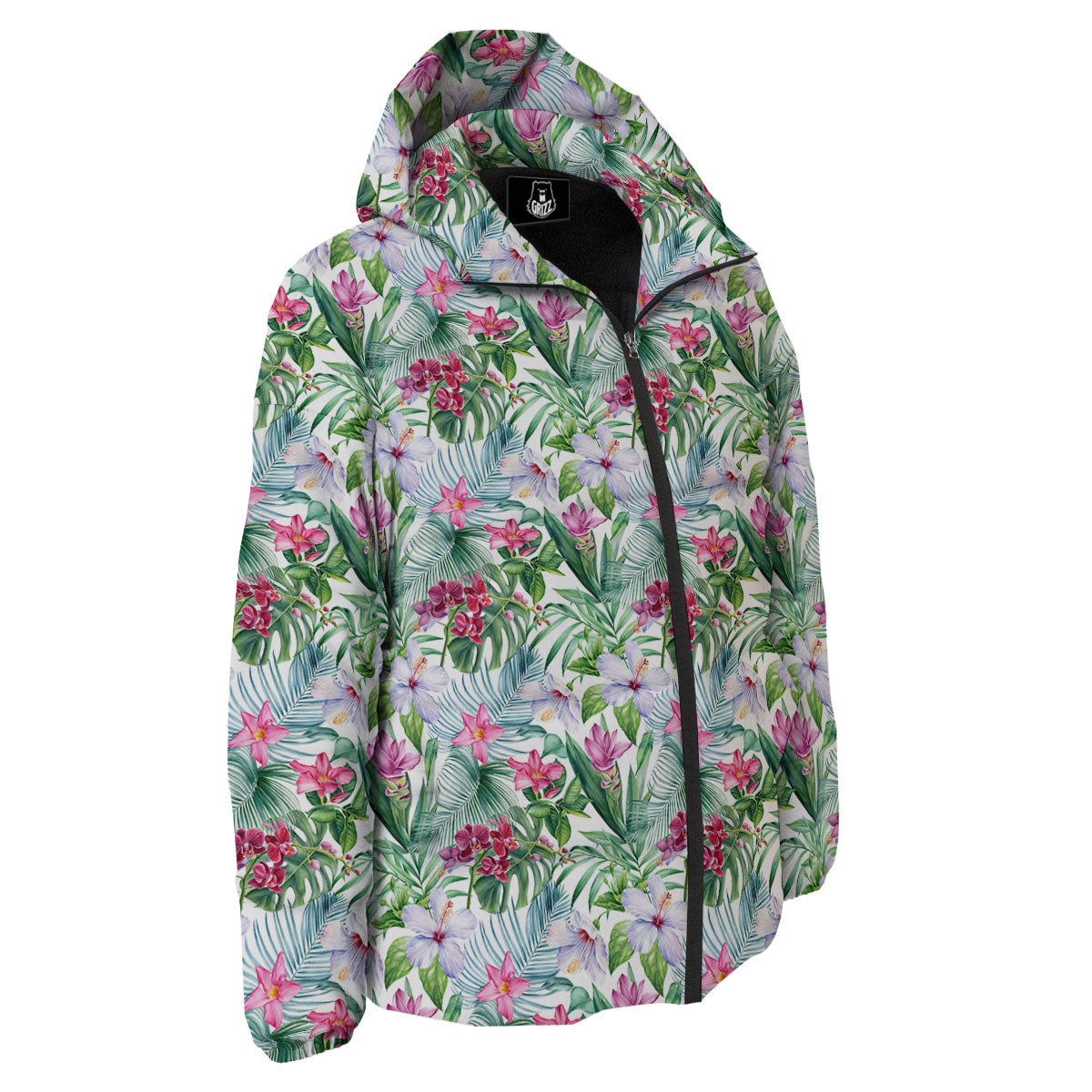 Monstera Hawaii Hibiscus Print Pattern Down Jacket-grizzshop