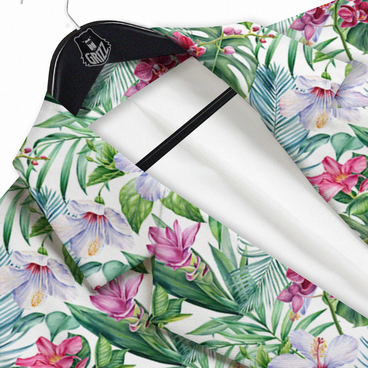 Monstera Hawaii Hibiscus Print Pattern Men's Sport Coat-grizzshop