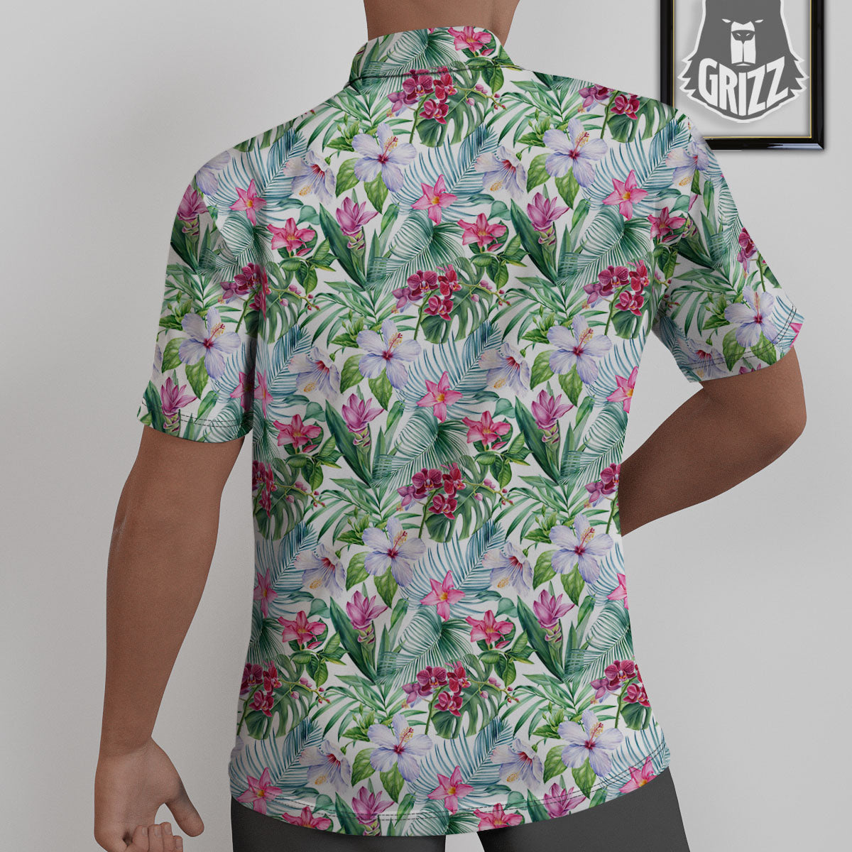 Monstera Hawaii Hibiscus Print Pattern Untucked Shirts-grizzshop