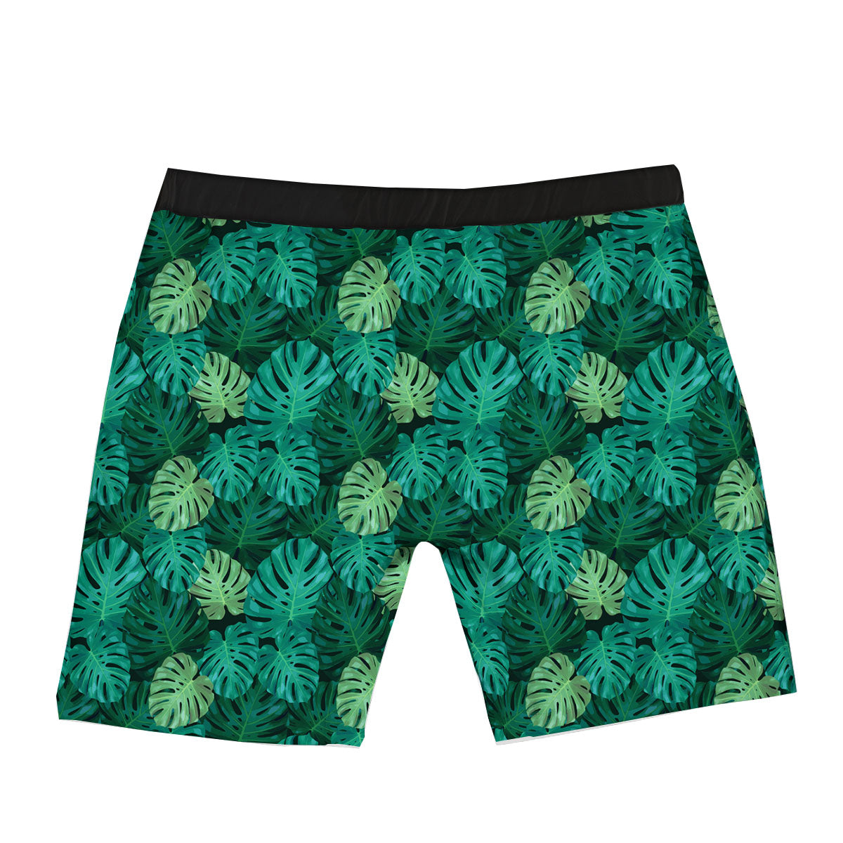 Monstera Leaf Green Print Boxer Briefs-grizzshop