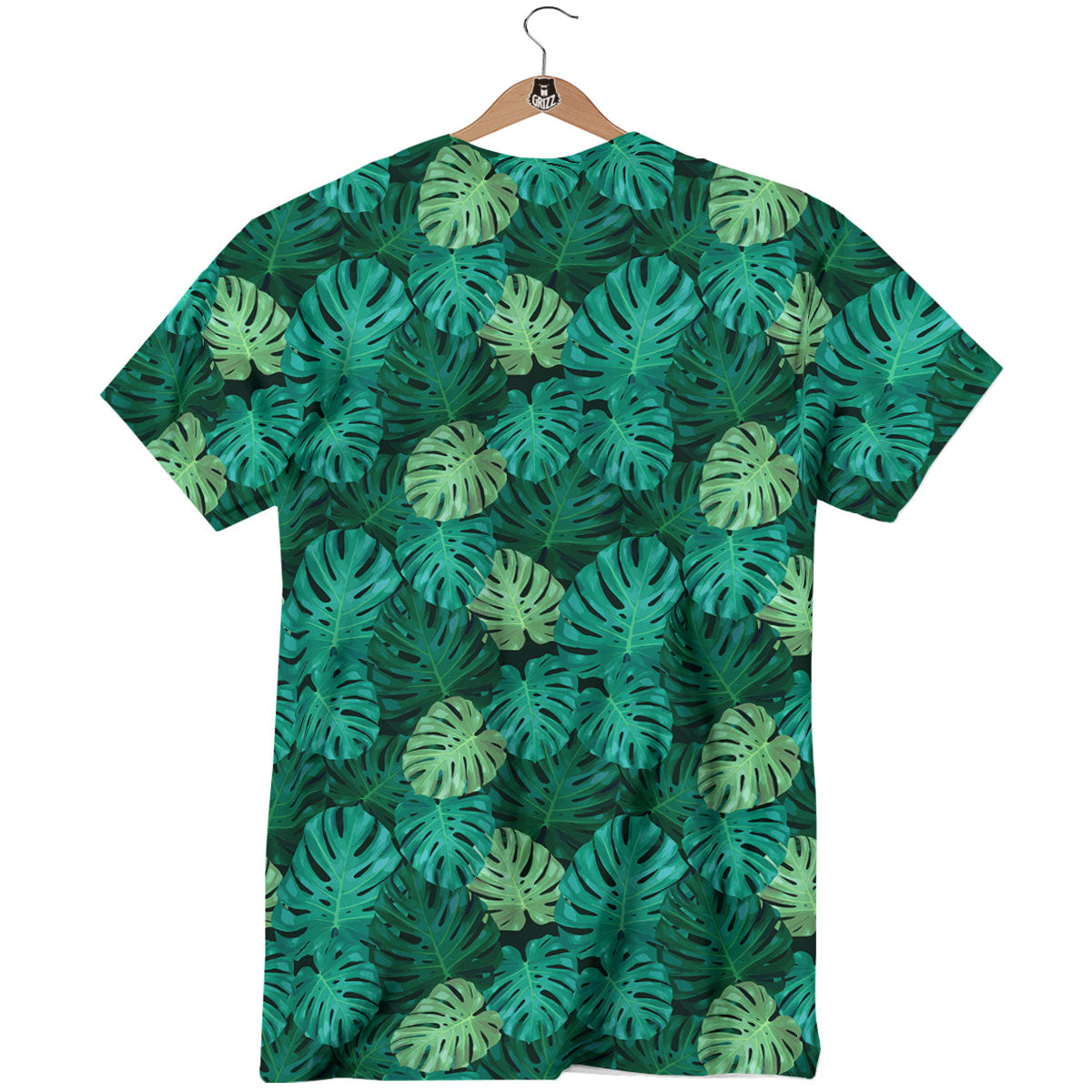 Monstera Leaf Green Print T-Shirt-grizzshop
