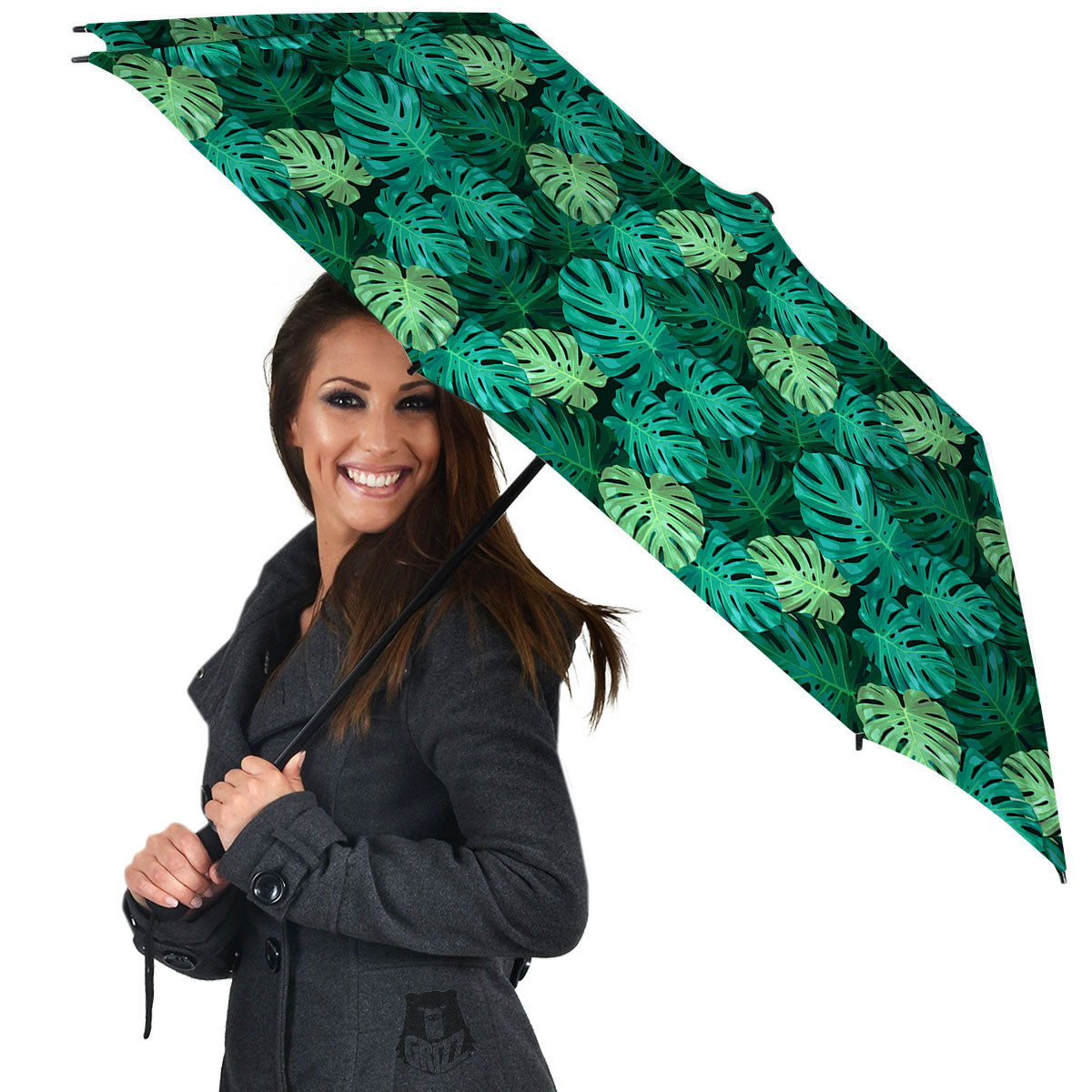 Monstera Leaf Green Print Umbrella-grizzshop