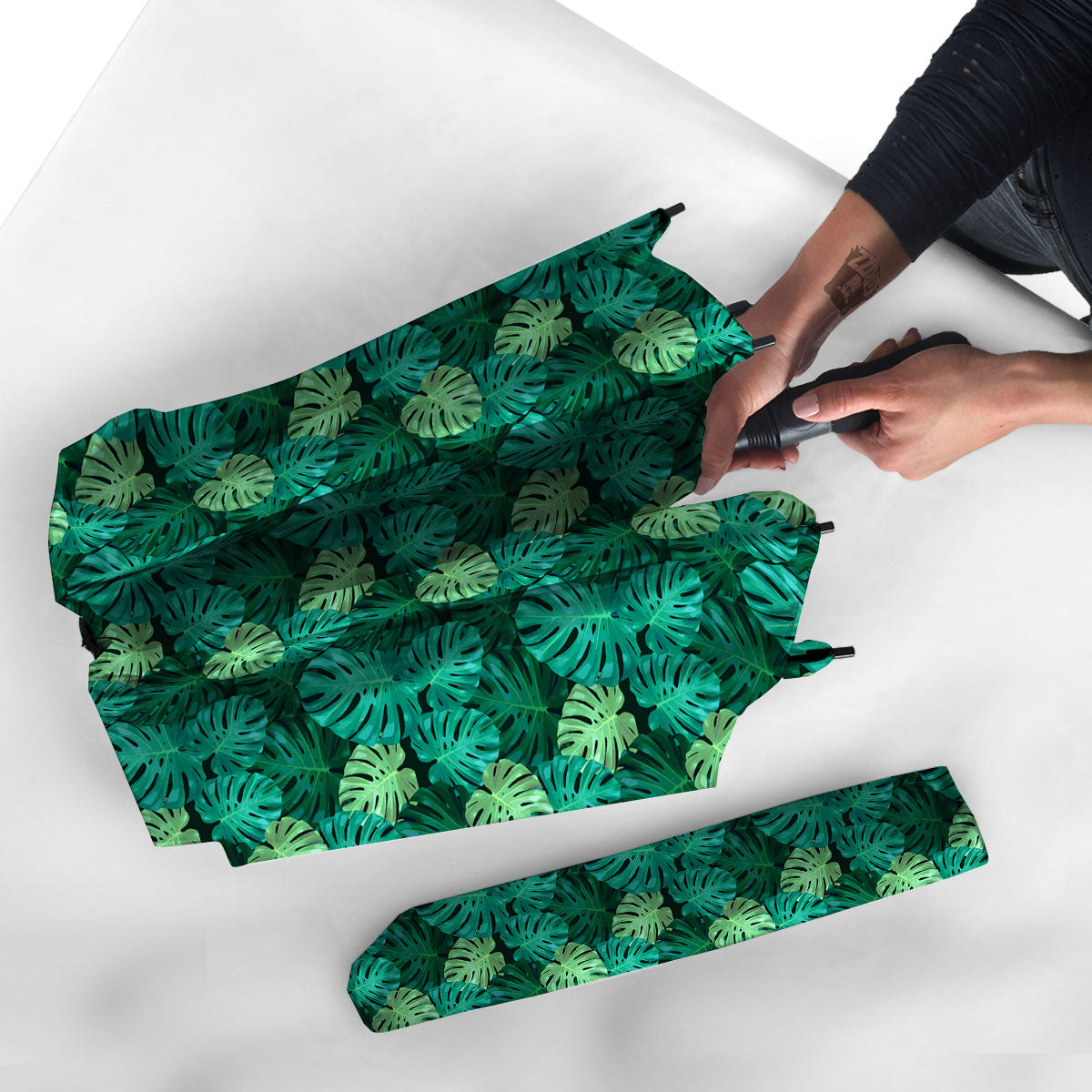 Monstera Leaf Green Print Umbrella-grizzshop