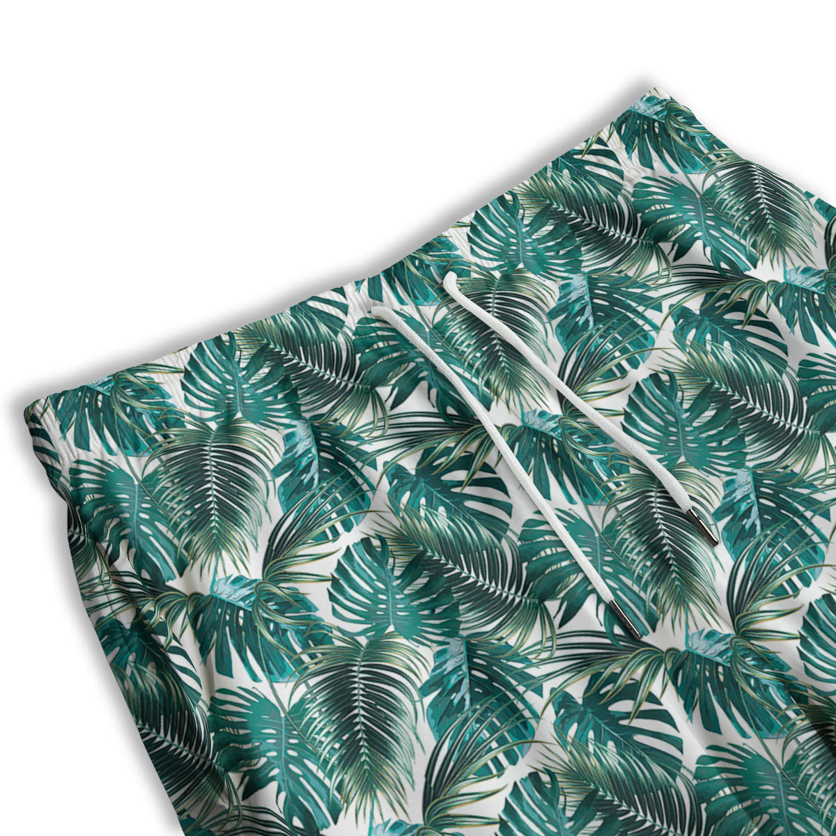 Monstera Leaves Palm Print Pattern Men's Athletic Shorts