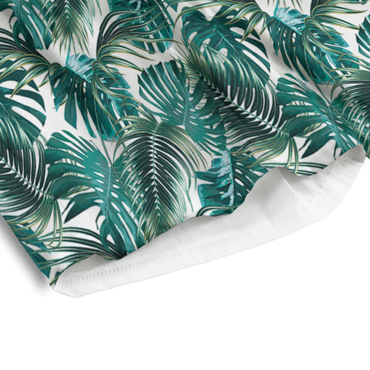 Monstera Leaves Palm Print Pattern Men's Athletic Shorts