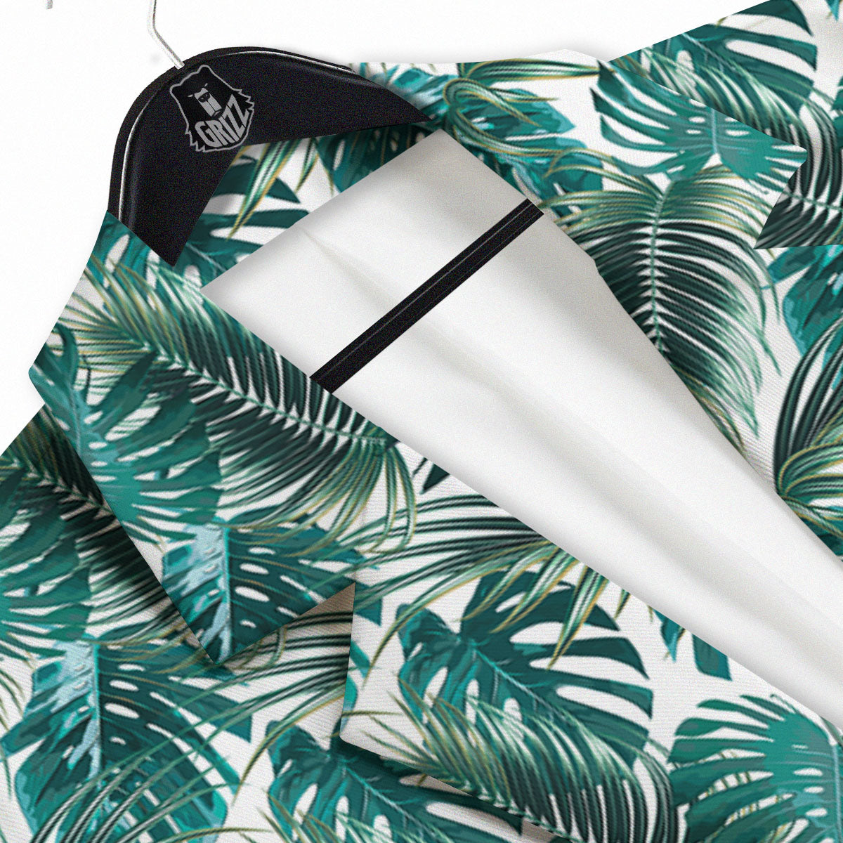 Monstera Leaves Palm Print Pattern Men's Sport Coat-grizzshop
