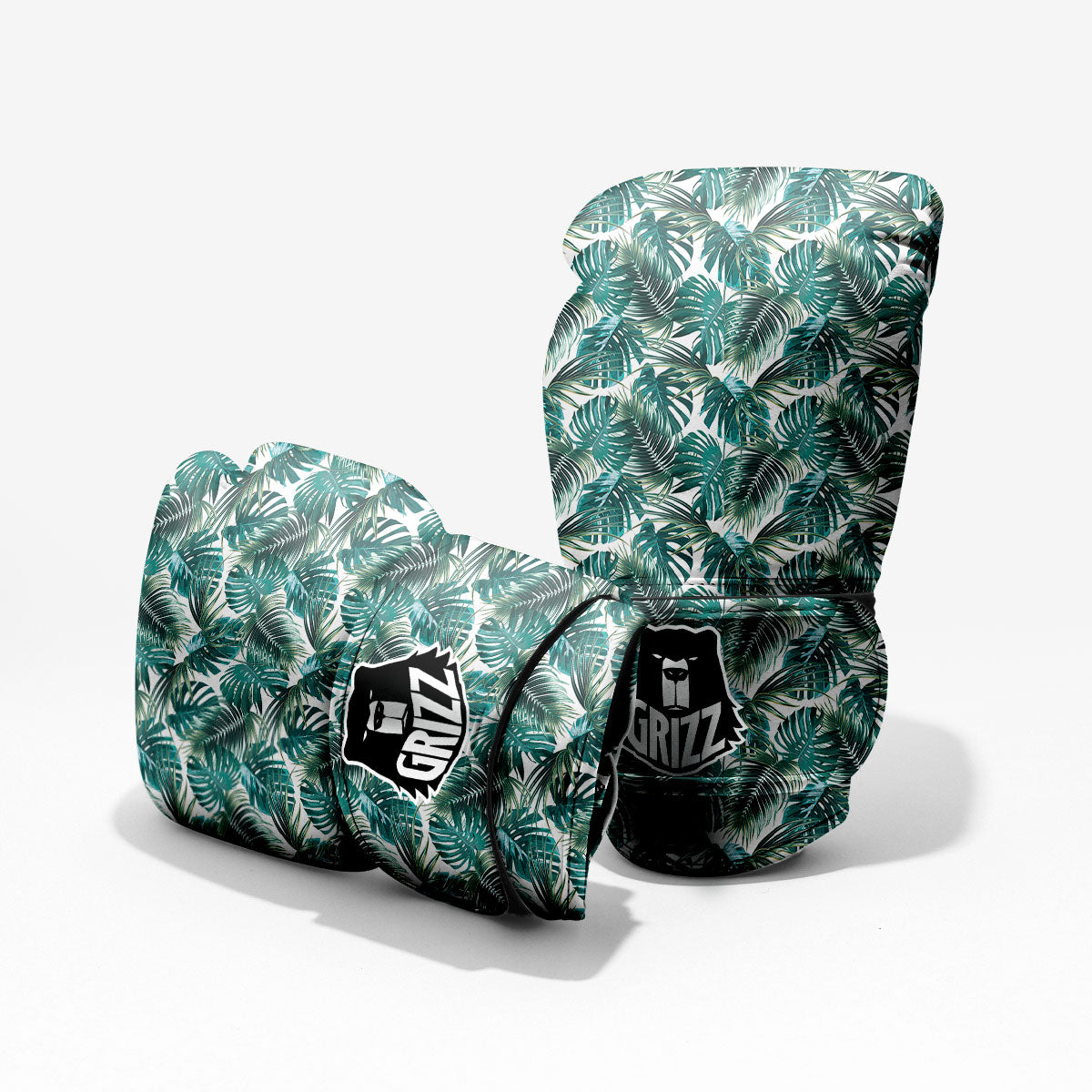 Monstera Leaves Palm Print Pattern Muay Thai Boxing Shorts