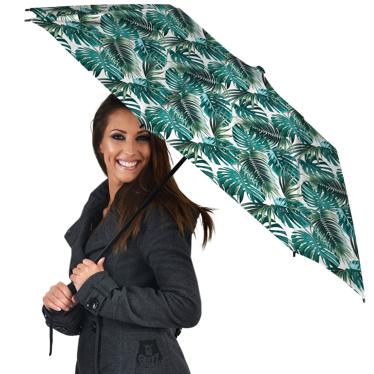 Monstera Leaves Palm Print Pattern Umbrella-grizzshop