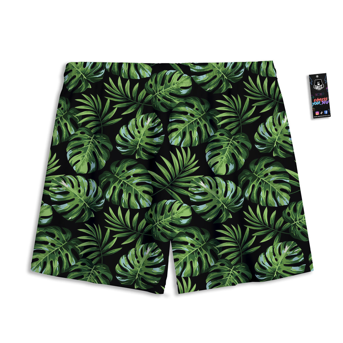 Monstera Leaves Tropical Print Pattern Mesh Shorts