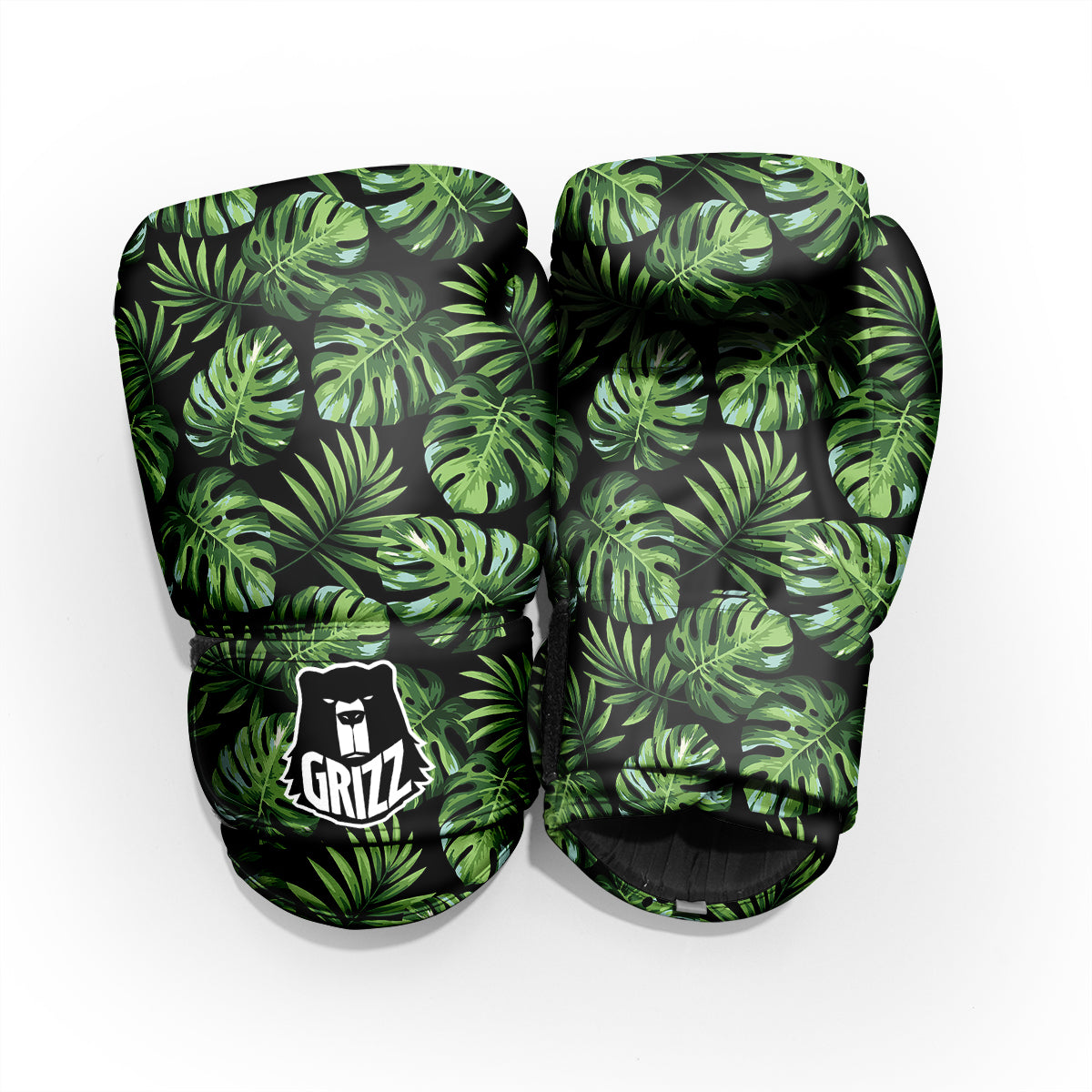 Monstera Leaves Tropical Print Pattern Sparring Gloves-grizzshop