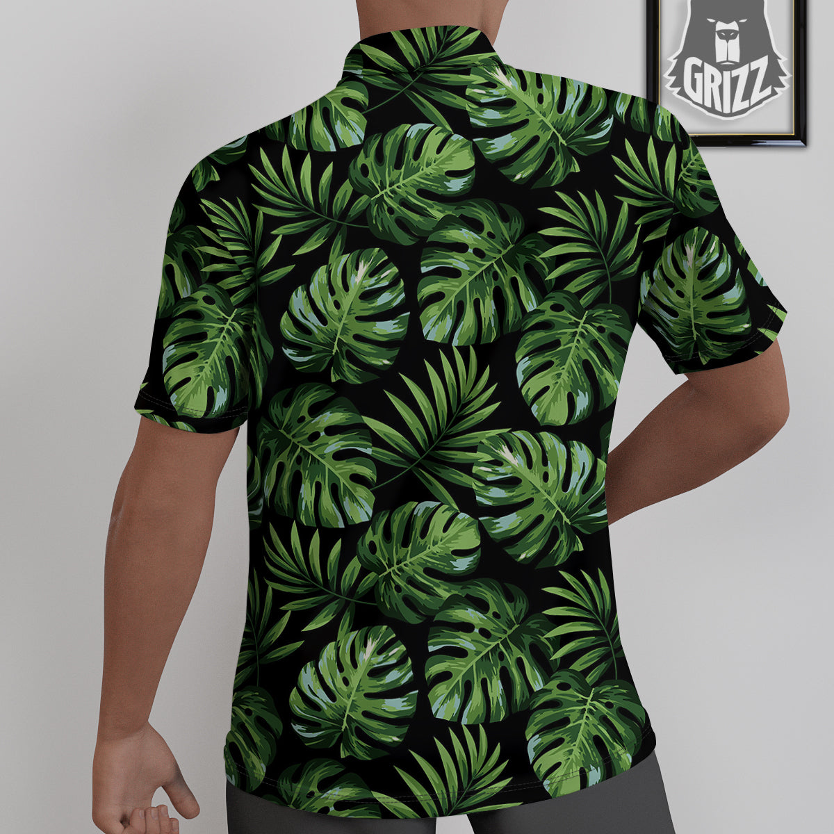 Monstera Leaves Tropical Print Pattern Untucked Shirts-grizzshop