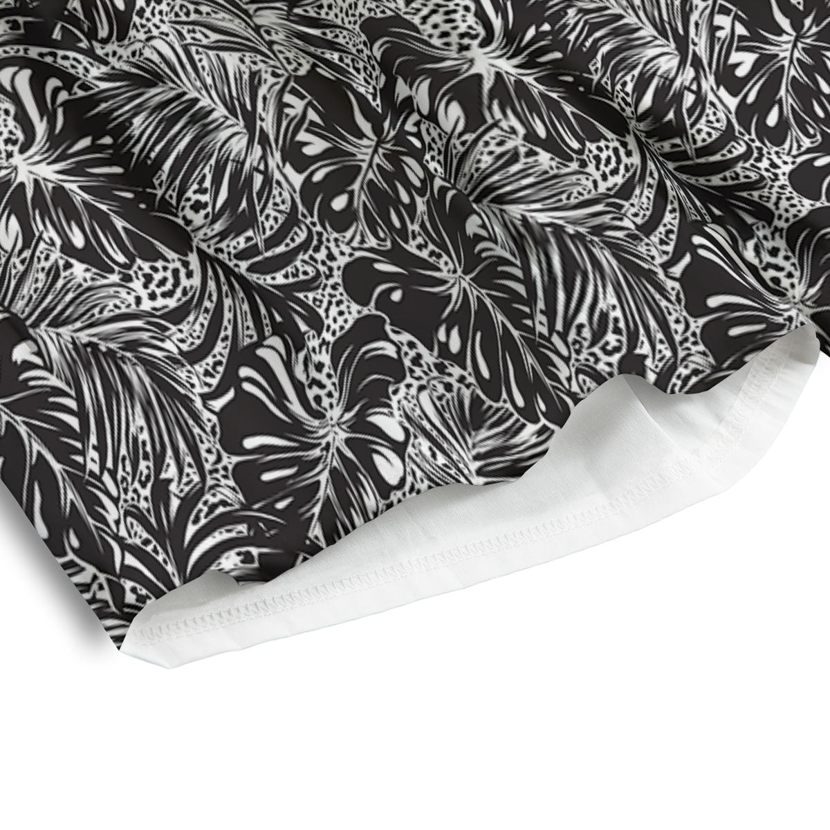 Monstera White And Black Print Pattern Men's Athletic Shorts