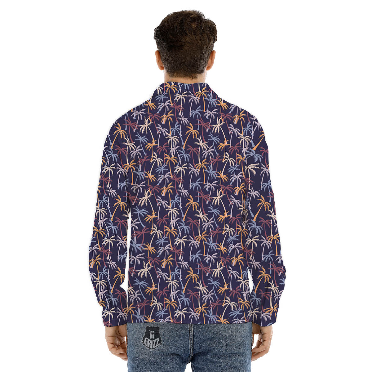 Monstera White And Black Print Pattern Men's Dress Shirts-grizzshop