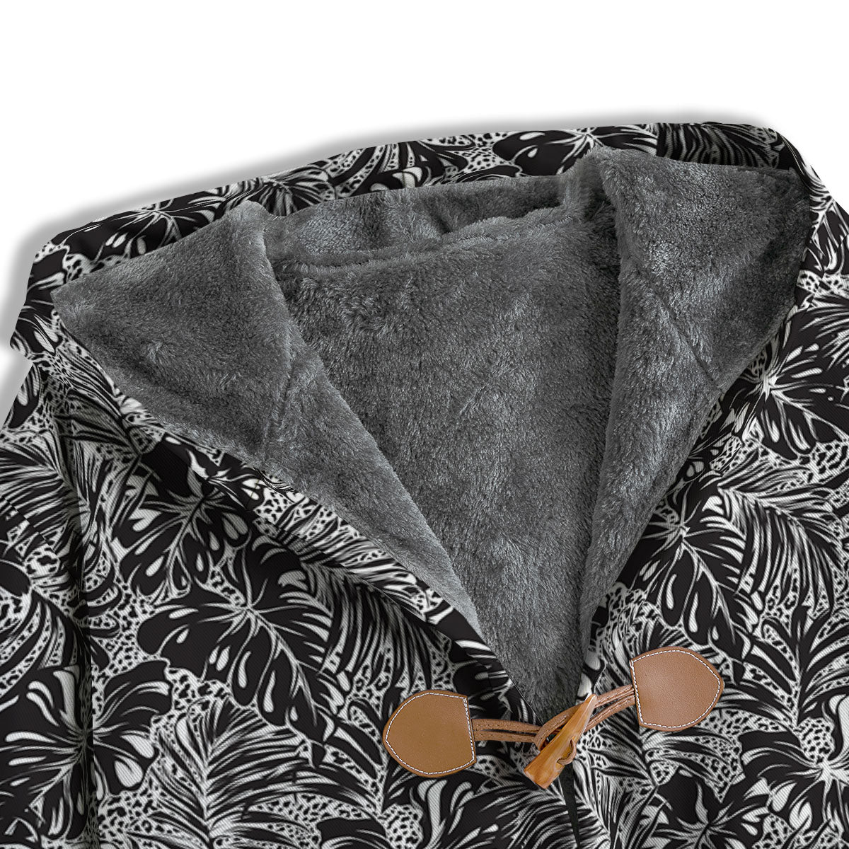 Monstera White And Black Print Pattern Men's Windbreaker Jacket-grizzshop