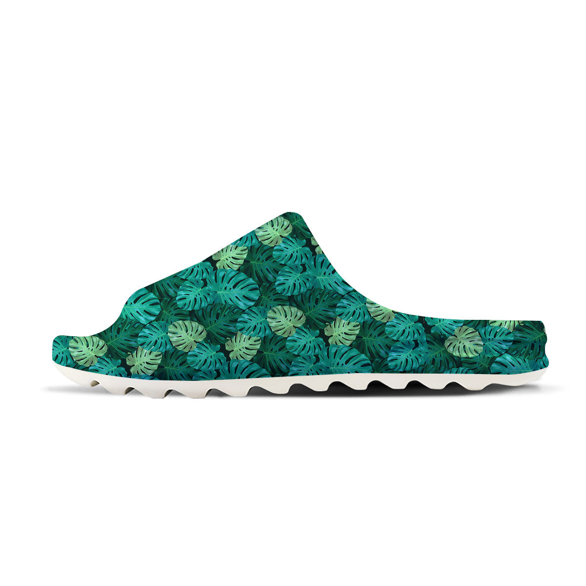 Monstera Leaf Green Print Sandals-grizzshop