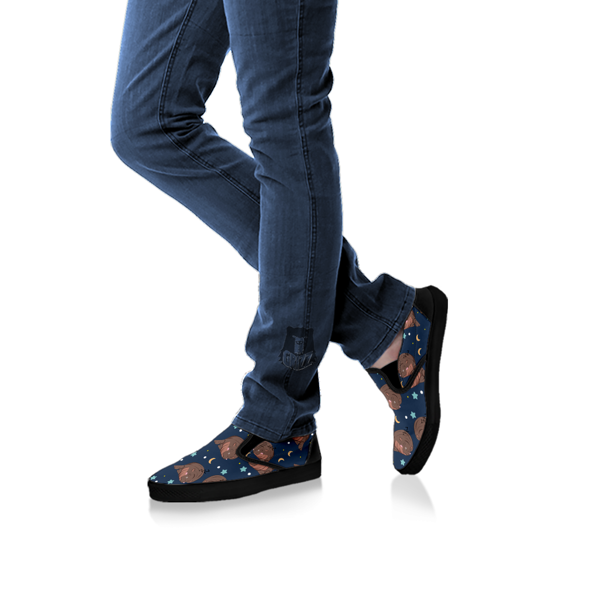 Moo Deng Hippo Sleeping Slip On Shoes-grizzshop